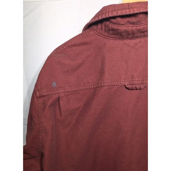 Royal Robbins Mens Flannel Button Up Shirt XXL Burgundy Organic Cotton Outdoors - Picture 3 of 7